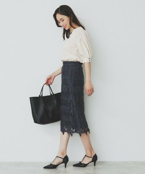 index / インデックス カットソー | 《5色展開》Vネックタックパフスリーブトップス【洗濯機洗い可/UVケア/接触冷感】 | 詳細15