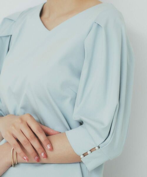 index / インデックス カットソー | 《5色展開》Vネックタックパフスリーブトップス【洗濯機洗い可/UVケア/接触冷感】 | 詳細27