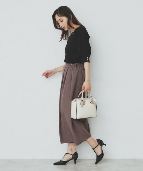 index / インデックス カットソー | 《5色展開》Vネックタックパフスリーブトップス【洗濯機洗い可/UVケア/接触冷感】 | 詳細7