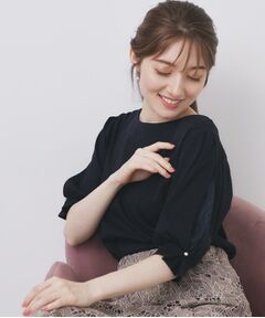 index / インデックス カットソー | レースドッキングスリーブトップス【洗濯機洗い可/UVケア】