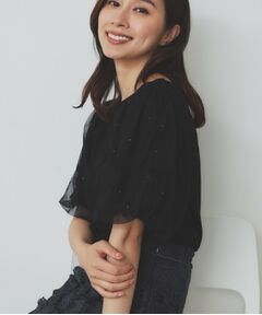 index / インデックス カットソー | チュールドッキングバルーントップス【洗濯機洗い可/接触冷感】