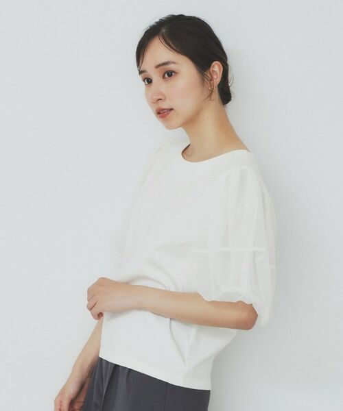 index / インデックス カットソー | チュールドッキングバルーントップス【洗濯機洗い可/接触冷感】 | 詳細14