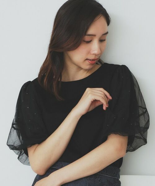 index / インデックス カットソー | チュールドッキングバルーントップス【洗濯機洗い可/接触冷感】 | 詳細5