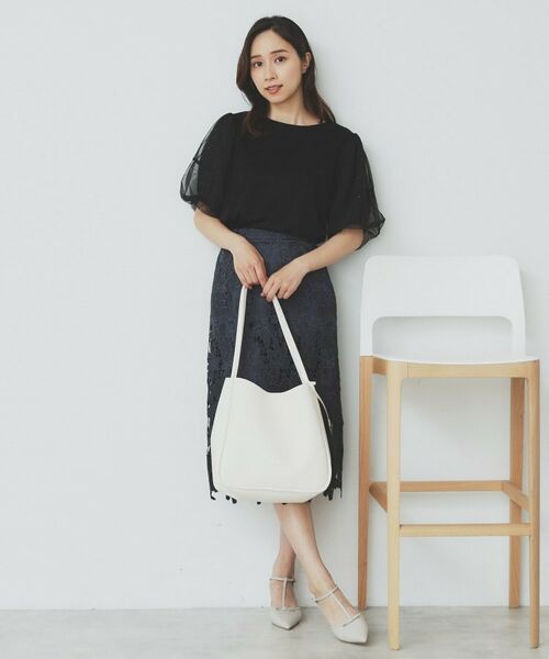 index / インデックス カットソー | チュールドッキングバルーントップス【洗濯機洗い可/接触冷感】 | 詳細6