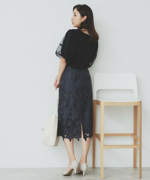 index / インデックス カットソー | チュールドッキングバルーントップス【洗濯機洗い可/接触冷感】 | 詳細7