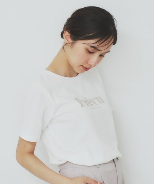 index / インデックス Tシャツ | スパンコール刺繍ロゴTシャツ【洗濯機洗い可/接触冷感/UVケア】 | 詳細1