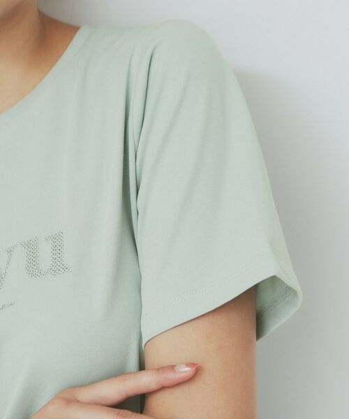 index / インデックス Tシャツ | スパンコール刺繍ロゴTシャツ【洗濯機洗い可/接触冷感/UVケア】 | 詳細17