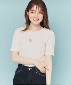 index / インデックス カットソー | ジャカードコンパクトトップス【洗濯機洗い可】