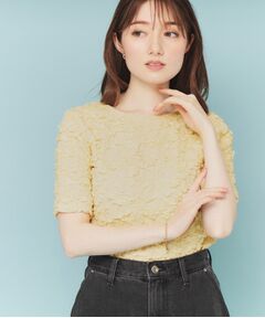 index / インデックス カットソー | ジャカードコンパクトトップス【洗濯機洗い可】