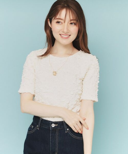 index/インデックス ジャカードコンパクトトップス【洗濯機洗い可】 オフホワイト(003) 00