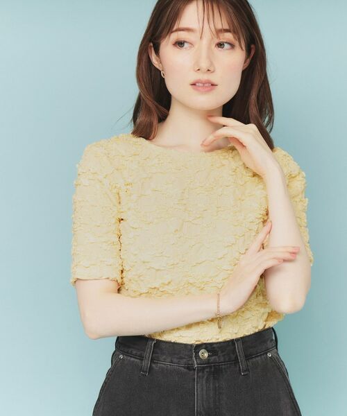 index/インデックス ジャカードコンパクトトップス【洗濯機洗い可】 イエロー(031) 00