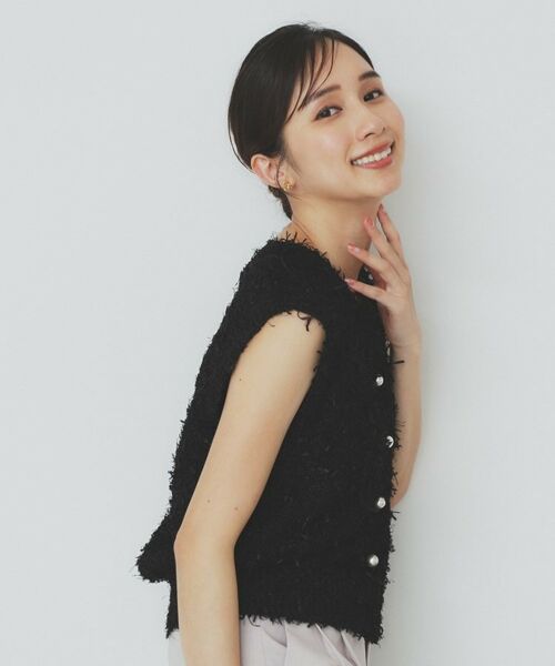 index / インデックス ベスト | 《Can Cam掲載》フリンジシャギーコンパクトベスト【洗濯機洗い可】 | 詳細5