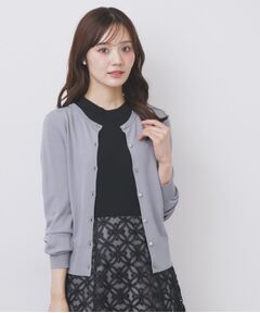 index / インデックス カーディガン・ボレロ | 《美人百花掲載》ビジュークルーネックカーディガン【洗濯機洗い可/UVケア/接触冷感/抗ピル】