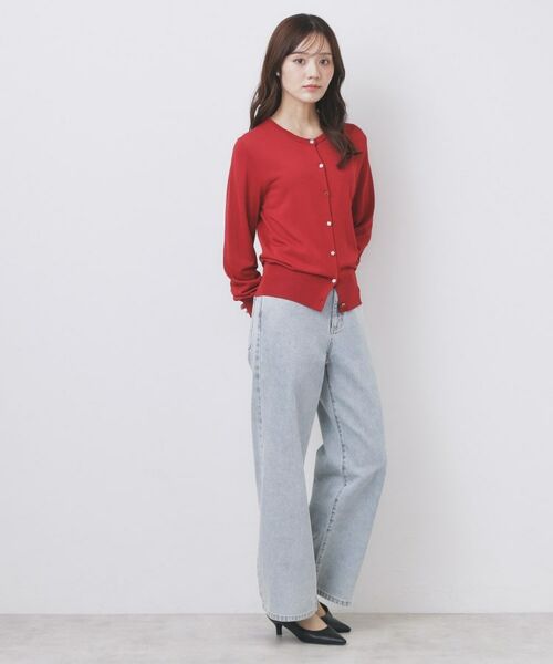 index / インデックス カーディガン・ボレロ | 《美人百花掲載》ビジュークルーネックカーディガン【洗濯機洗い可/UVケア/接触冷感/抗ピル】 | 詳細11