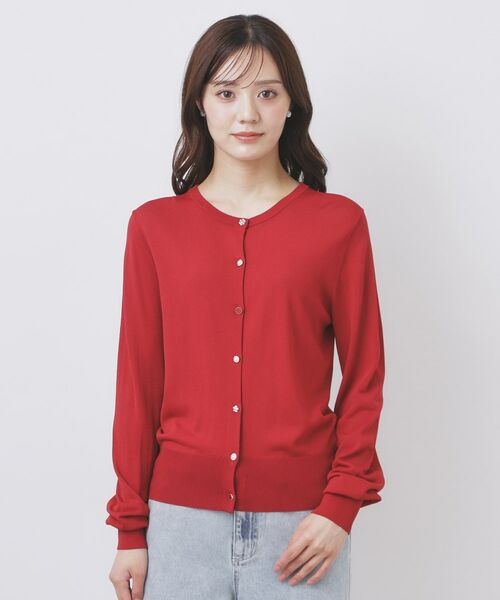 index / インデックス カーディガン・ボレロ | 《美人百花掲載》ビジュークルーネックカーディガン【洗濯機洗い可/UVケア/接触冷感/抗ピル】 | 詳細17