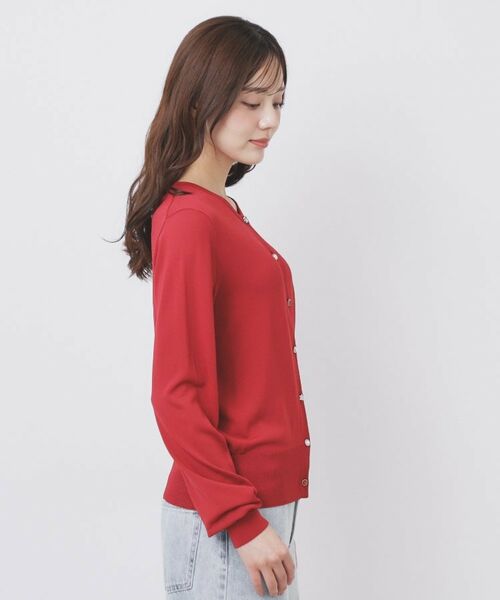 index / インデックス カーディガン・ボレロ | 《美人百花掲載》ビジュークルーネックカーディガン【洗濯機洗い可/UVケア/接触冷感/抗ピル】 | 詳細18