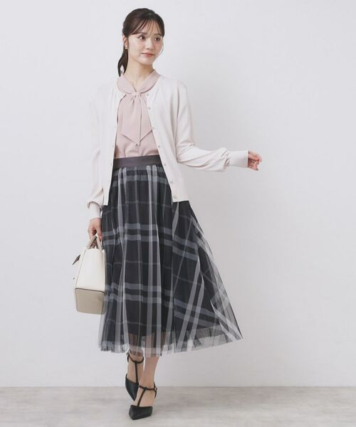 index / インデックス カーディガン・ボレロ | 《美人百花掲載》ビジュークルーネックカーディガン【洗濯機洗い可/UVケア/接触冷感/抗ピル】 | 詳細2