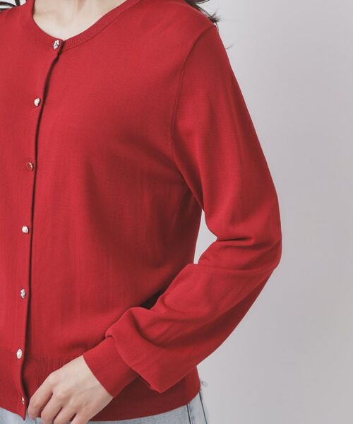 index / インデックス カーディガン・ボレロ | 《美人百花掲載》ビジュークルーネックカーディガン【洗濯機洗い可/UVケア/接触冷感/抗ピル】 | 詳細21
