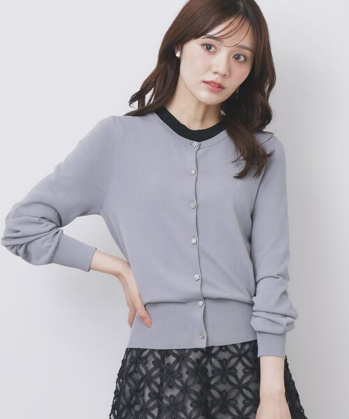 index / インデックス カーディガン・ボレロ | 《美人百花掲載》ビジュークルーネックカーディガン【洗濯機洗い可/UVケア/接触冷感/抗ピル】 | 詳細5