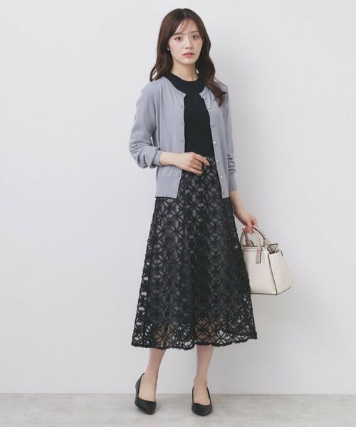 index / インデックス カーディガン・ボレロ | 《美人百花掲載》ビジュークルーネックカーディガン【洗濯機洗い可/UVケア/接触冷感/抗ピル】 | 詳細6