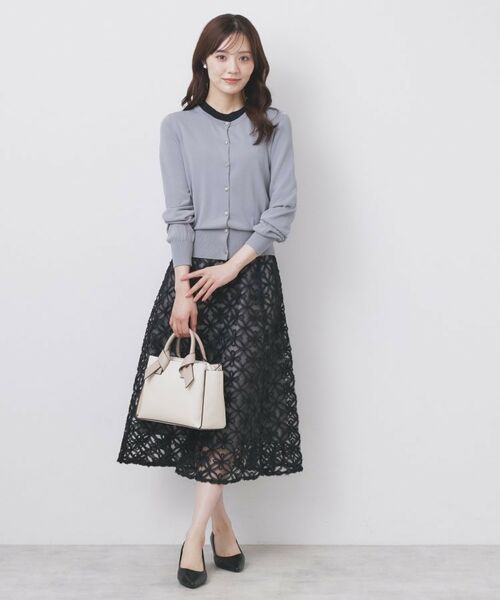 index / インデックス カーディガン・ボレロ | 《美人百花掲載》ビジュークルーネックカーディガン【洗濯機洗い可/UVケア/接触冷感/抗ピル】 | 詳細7