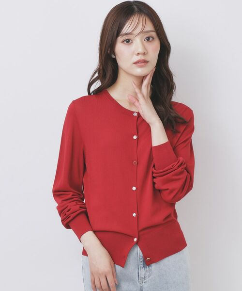 index / インデックス カーディガン・ボレロ | 《美人百花掲載》ビジュークルーネックカーディガン【洗濯機洗い可/UVケア/接触冷感/抗ピル】 | 詳細9