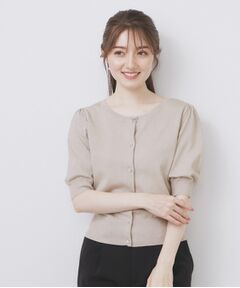index / インデックス カーディガン・ボレロ | クルーネック半袖カーディガン【洗濯機洗い可/抗ピル/UVケア】
