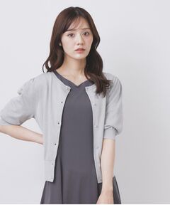 index / インデックス カーディガン・ボレロ | クルーネック半袖カーディガン【洗濯機洗い可/抗ピル/UVケア】