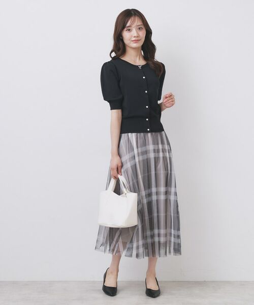 index / インデックス カーディガン・ボレロ | クルーネック半袖カーディガン【洗濯機洗い可/抗ピル/UVケア】 | 詳細2