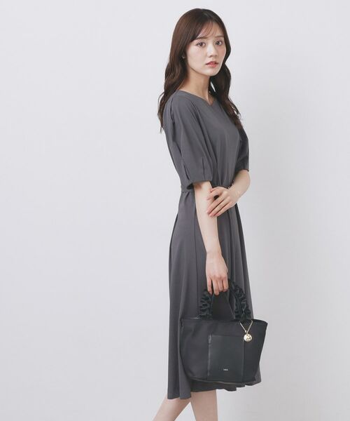 index / インデックス ミニ丈・ひざ丈ワンピース | ハートネックパフワンピース【洗濯機洗い可/UVケア/接触冷感】 | 詳細1