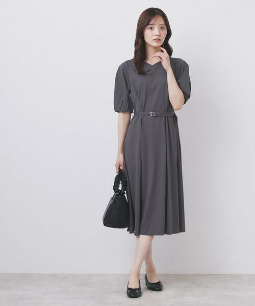 index / インデックス ミニ丈・ひざ丈ワンピース | ハートネックパフワンピース【洗濯機洗い可/UVケア/接触冷感】 | 詳細2