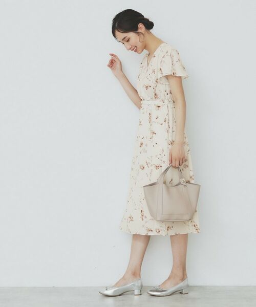 index / インデックス ミニ丈・ひざ丈ワンピース | カシュクールフラワーワンピース【洗濯機洗い可】 | 詳細15