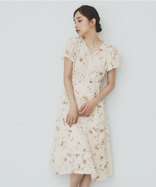 index / インデックス ミニ丈・ひざ丈ワンピース | カシュクールフラワーワンピース【洗濯機洗い可】 | 詳細16