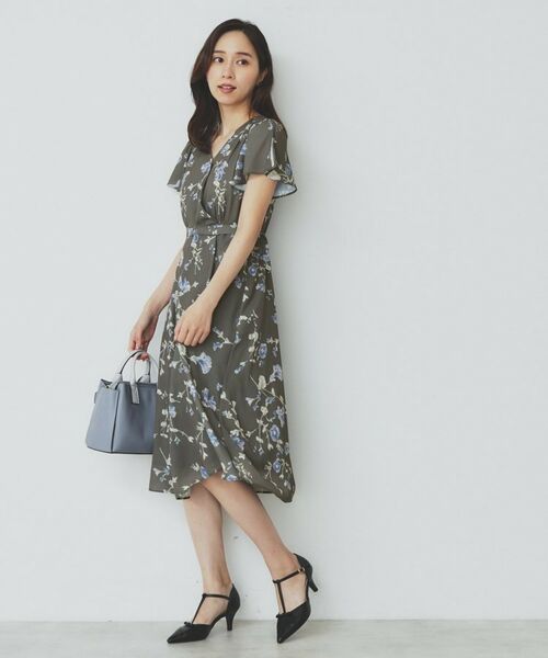 index / インデックス ミニ丈・ひざ丈ワンピース | カシュクールフラワーワンピース【洗濯機洗い可】 | 詳細3