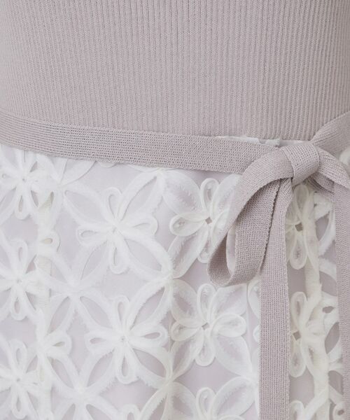 index / インデックス ミニ丈・ひざ丈ワンピース | フラワーレースドッキングワンピース【洗える/抗ピル】 | 詳細15