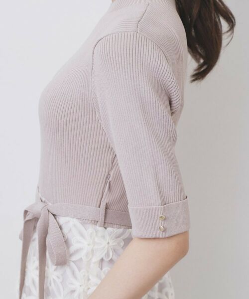 index / インデックス ミニ丈・ひざ丈ワンピース | フラワーレースドッキングワンピース【洗える/抗ピル】 | 詳細26