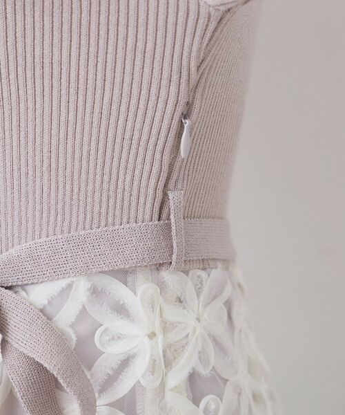 index / インデックス ミニ丈・ひざ丈ワンピース | フラワーレースドッキングワンピース【洗える/抗ピル】 | 詳細28
