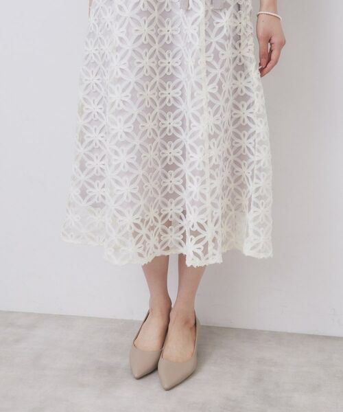 index / インデックス ミニ丈・ひざ丈ワンピース | フラワーレースドッキングワンピース【洗える/抗ピル】 | 詳細30