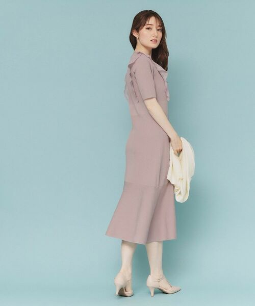 index / インデックス ミニ丈・ひざ丈ワンピース | フリルドッキングニットワンピース【洗濯機洗い可/抗ピル】 | 詳細11