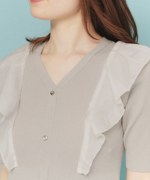 index / インデックス ミニ丈・ひざ丈ワンピース | フリルドッキングニットワンピース【洗濯機洗い可/抗ピル】 | 詳細16