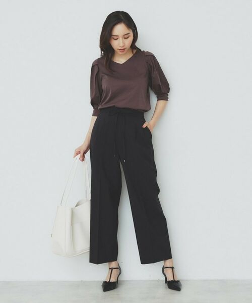 index / インデックス パンツ | ストレッチ2タックワイドパンツ【洗濯機洗い可/接触冷感/吸水速乾】 | 詳細12