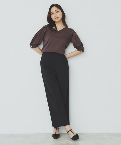 index / インデックス パンツ | ストレッチ2タックワイドパンツ【洗濯機洗い可/接触冷感/吸水速乾】 | 詳細15