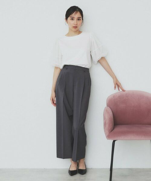 index / インデックス パンツ | ストレッチ2タックワイドパンツ【洗濯機洗い可/接触冷感/吸水速乾】 | 詳細5