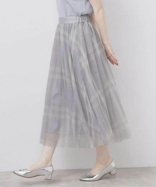 index / インデックス ロング・マキシ丈スカート | チュールラメチェックフレアスカート【洗濯機洗い可/防シワ】 | 詳細11