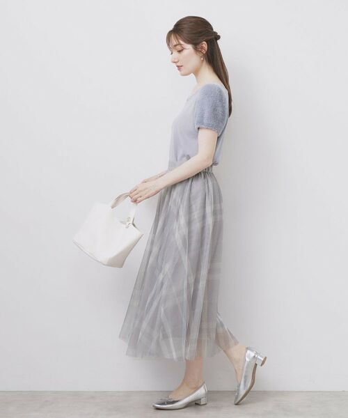 index / インデックス ロング・マキシ丈スカート | チュールラメチェックフレアスカート【洗濯機洗い可/防シワ】 | 詳細13