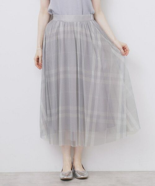 index / インデックス ロング・マキシ丈スカート | チュールラメチェックフレアスカート【洗濯機洗い可/防シワ】 | 詳細15