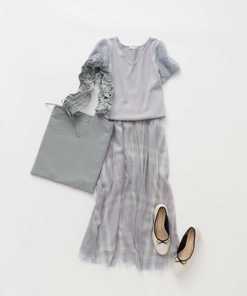 index / インデックス ロング・マキシ丈スカート | チュールラメチェックフレアスカート【洗濯機洗い可/防シワ】 | 詳細21