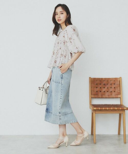 index / インデックス シャツ・ブラウス | フラワーシャーリングペプラムブラウス【洗濯機洗い可】 | 詳細11