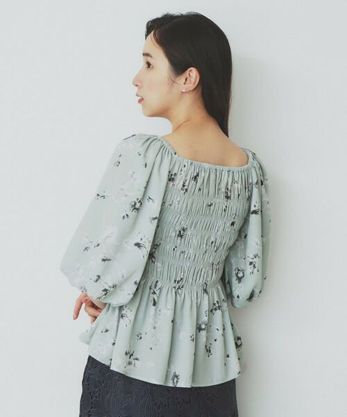 index / インデックス シャツ・ブラウス | フラワーシャーリングペプラムブラウス【洗濯機洗い可】 | 詳細15