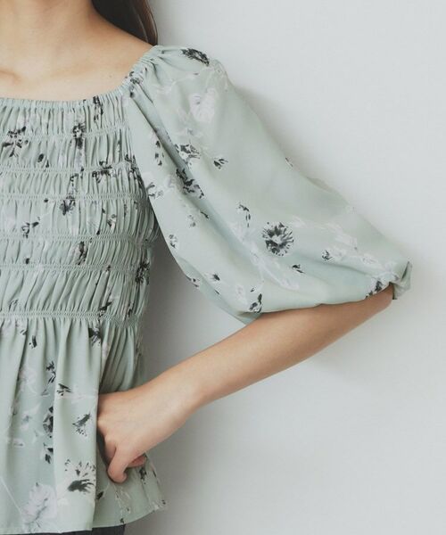 index / インデックス シャツ・ブラウス | フラワーシャーリングペプラムブラウス【洗濯機洗い可】 | 詳細17